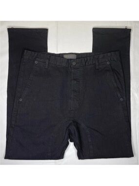 Men's Daniel Patrick Ripped Low Drop Crotch Zipper Leg Jeans Pants Black Size 33